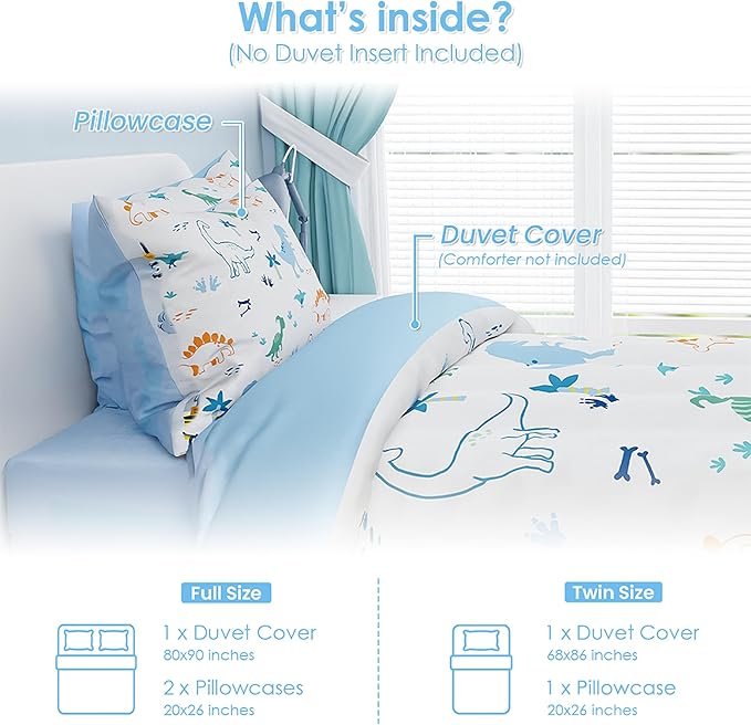 SANDJEST Dinosaur Duvet Cover Sets Full Size - Image 2