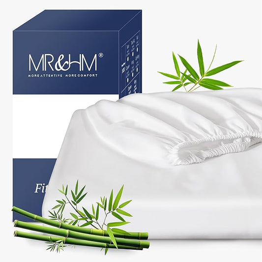 MR&HM Twin XL Fitted Sheet Only, Ultra-Soft Rayon Derived from Bamboo & by MRHM