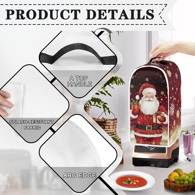 Santa Claus Blender Cover for Kitchen Resistance Food Processor Dust Cover - Image 3