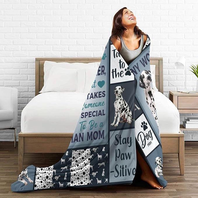Dalmatian Blanket Dog Throw Blanket Dalmatian Dog Flannel Stuff Merch Cozy - Image 5