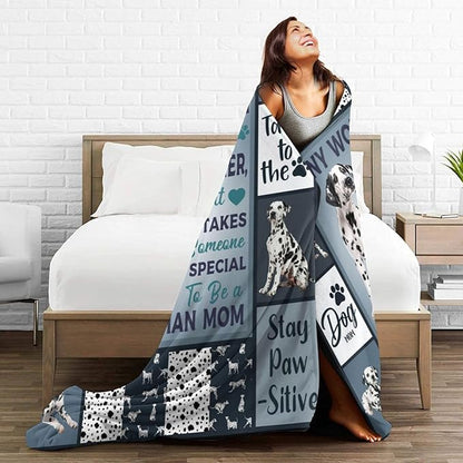 Dalmatian Blanket Dog Throw Blanket Dalmatian Dog Flannel Stuff Merch Cozy - Image 5