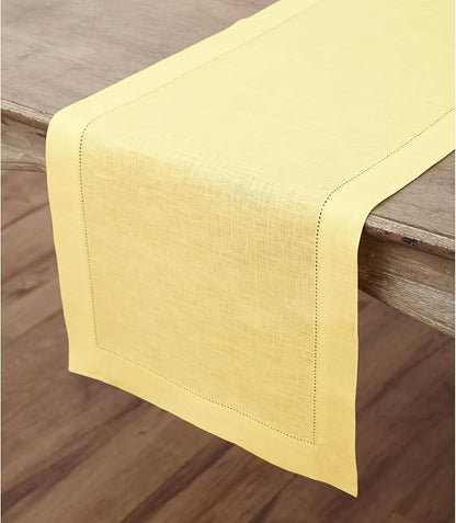 Solino Home Linen Yellow Table Runner 108 Inches Long - Image 9