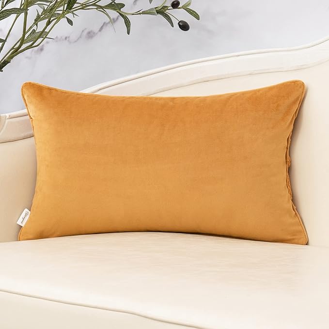 Yangest Orange Yellow Throw Pillow Cover Velvet Cushion Cover Branches - Image 2