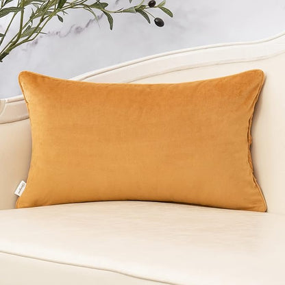 Yangest Orange Yellow Throw Pillow Cover Velvet Cushion Cover Branches - Image 2