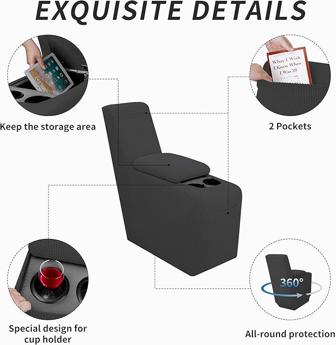 Easy-Going 2-Piece Recliner Console Cover - Image 3