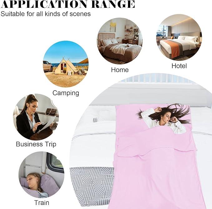 Sleeping Bag Liner, Travel Sheet & Adult Sleep Sack, Camping Sheets Travel - Image 6