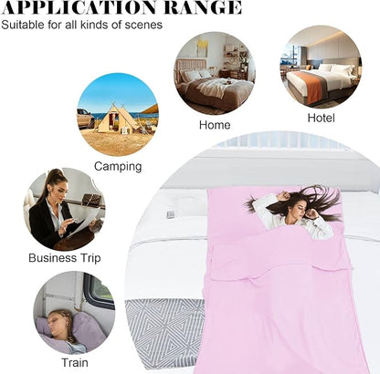 Sleeping Bag Liner, Travel Sheet & Adult Sleep Sack, Camping Sheets Travel - Image 6