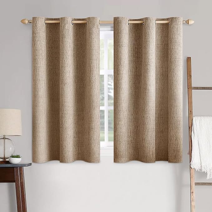 MIULEE 100% Blackout Linen Textured Curtains by MIULEE