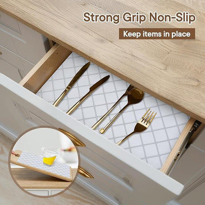 Shelf and Drawer Liner for Kitchen Cabinets Non-Adhesive, Strong Grip Non-Slip - Image 2