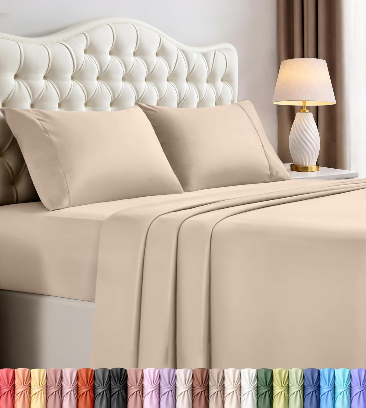 king sheets set, 4 pieces 16" deep pocket, main product view