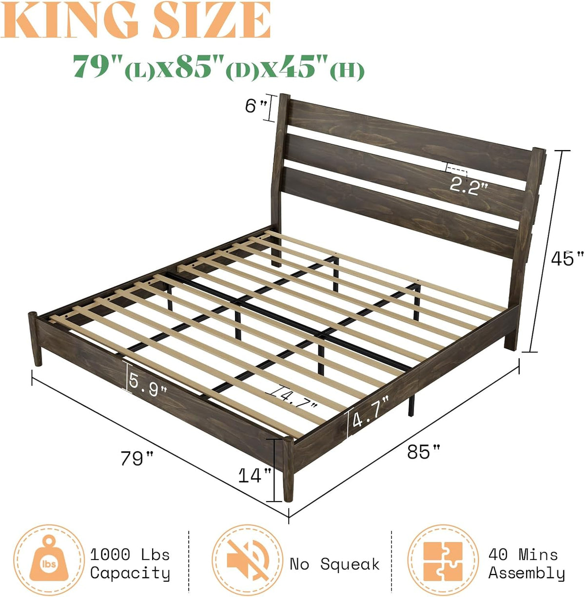 amerlife king size platform bed with reclining headboard shown in use
