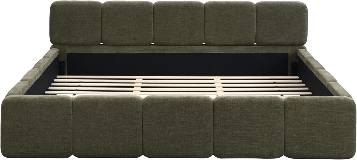 merax king boucle platform bed with thick headboard, package contents