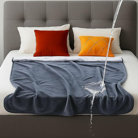 Waterproof Blanket for Bed Couch Sofa, Fleece and Flannel Waterproof Mat by Tisancy