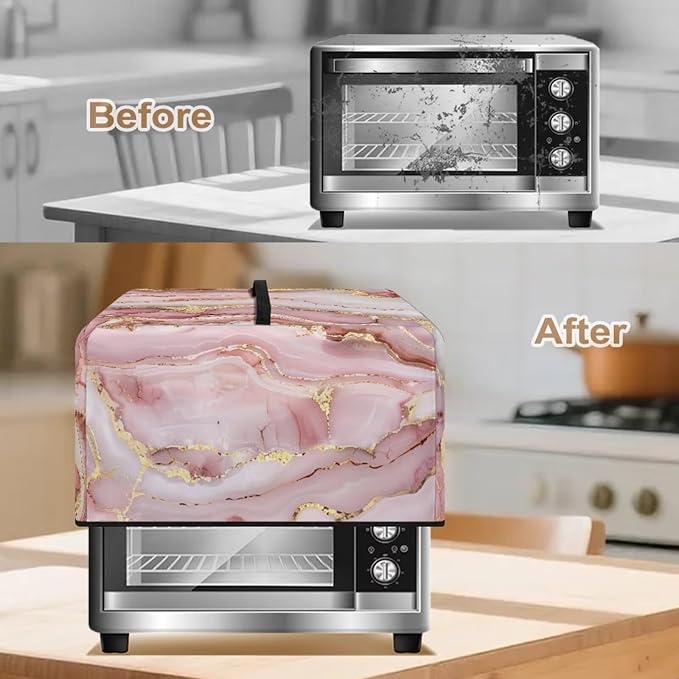 Microwave Oven Cover, Marble Dust Oil Proof Polyester Waterproof Fabric Cloth - Image 4