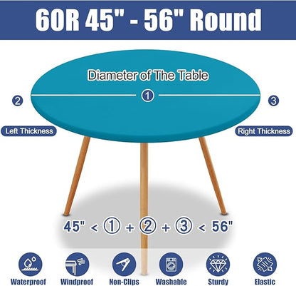 Round Spandex Tablecloth, Elastic Fitted Waterproof Tablecloths - Image 8
