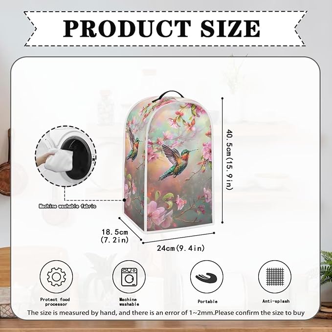 Hummingbird Blender Cover Washable Kitchen Toaster Cover Floral Pattern Bread - Image 4
