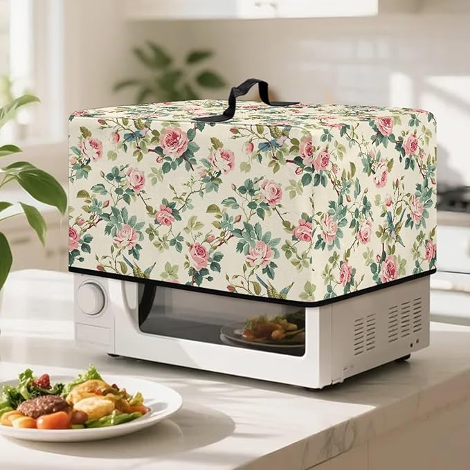 Microwave Cover, Rose Microwave Dust Cover Waterproof Microwaves Oven Covers - Image 3
