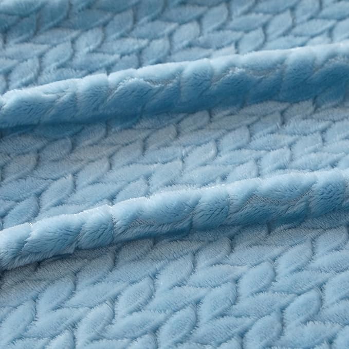 Oversized King Fleece Blanket 120x120 Inches, Seamless Soft Cozy 3D Jacquard - Image 5