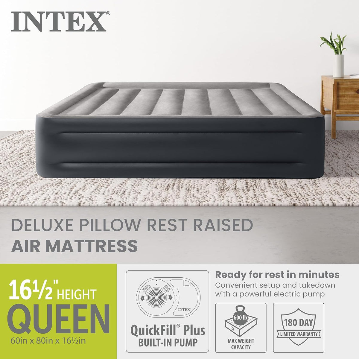 intex 64135ed dura-beam plus deluxe pillow rest air shown in use