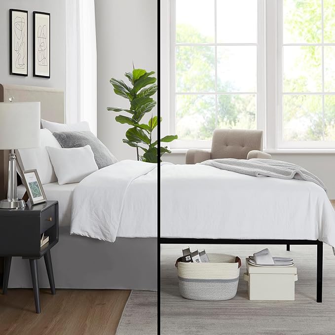 Nestl Grey Twin Bed Skirt - Image 6