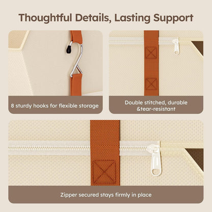 homsorout hanging closet organizer, modular 4-in-1 hanging shelves, front angle view