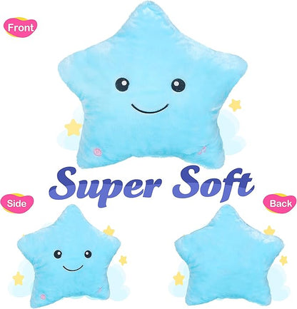 WEWILL 13'' Creative Twinkle Star Light up Night LED Plush Pillows Stuffed - Image 8