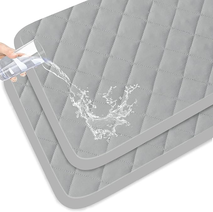 Mini Crib Mattress Protector 2 Pack, Waterproof Mini Crib Mattress Pad Cover by Magik+%26+Kover