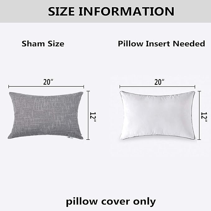 Kevin Textile Set of 2 Lumbar Throw Cover Handmade Faux Linen Cushion Case Soft - Image 5
