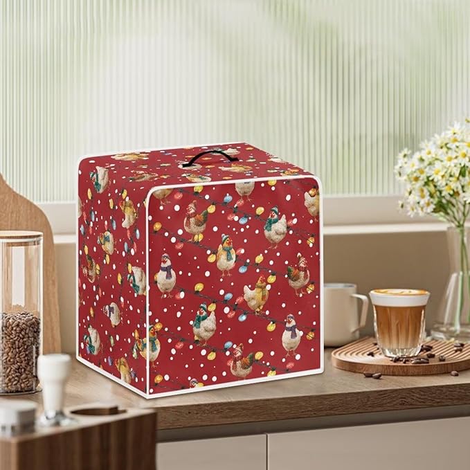 Christmas Rooster Coffee Maker Cover Protector - Image 3