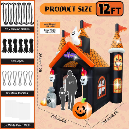 12FT Halloween Inflatable Archway, Kalolary Large Haunted House Inflatables