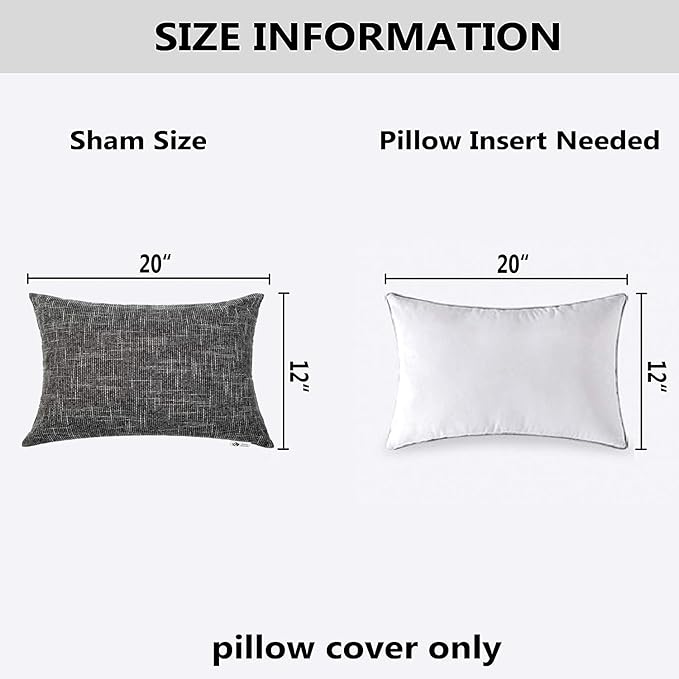 Kevin Textile Faux Linen Square 2 Tone Woven Fine Throw Pillow Sham Cushion - Image 5