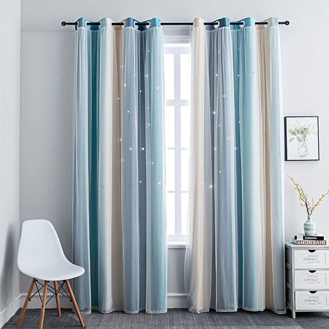 FANLI Ombre Rainbow Blackout Curtains by FANLI