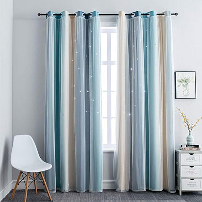 FANLI Ombre Rainbow Blackout Curtains by FANLI