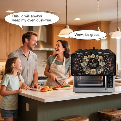 Vintage Daisy Butterfly Moon Print Toaster Oven Cover - Image 4
