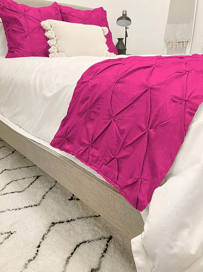 Bed Runner Set - 100% Pure Cotton 800 Thread Count - Luxury 1 Pinch Pleated Bed - Image 3