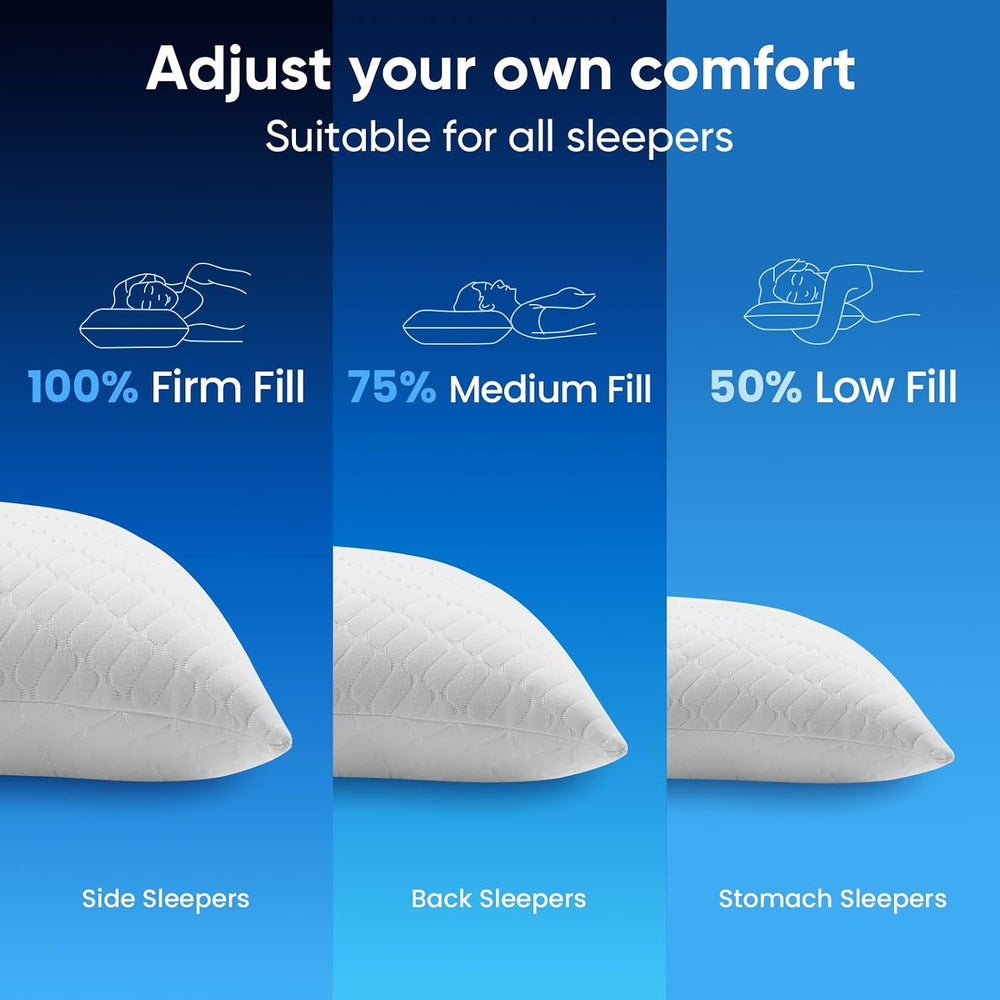 TWK Original Adjustable Bed Pillow Ergonomic Sleeping Design, Great for Back,...