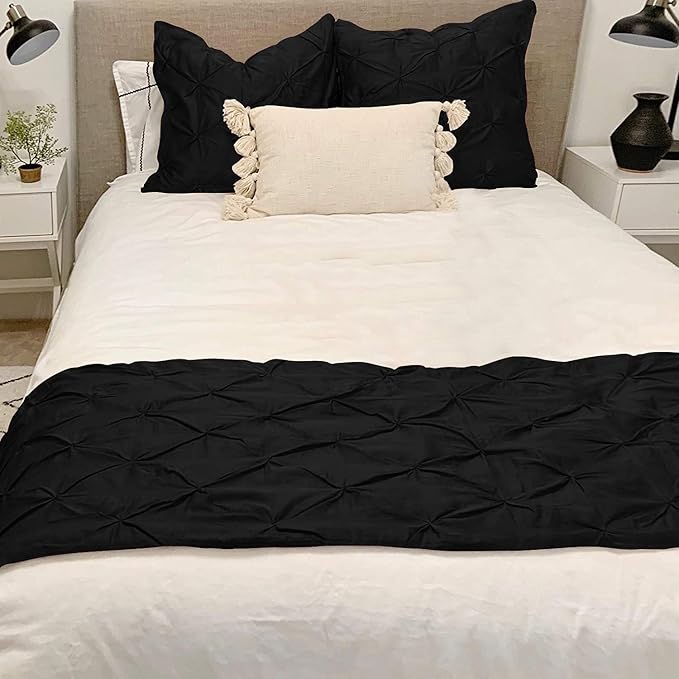 Bed Runner Set - 100% Pure Cotton 800 Thread Count - Luxury 1 Pinch Pleated Bed - Image 2