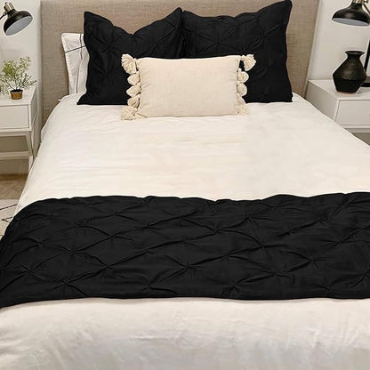 Bed Runner Set - 100% Pure Cotton 800 Thread Count - Luxury 1 Pinch Pleated Bed - Image 2
