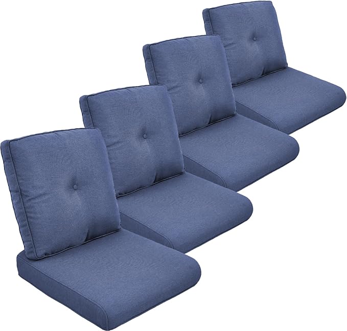 Outdoor Cushion Set of 4, Waterproof Outdoor Seat Cushions 25x22, Patio Chair by moosprr