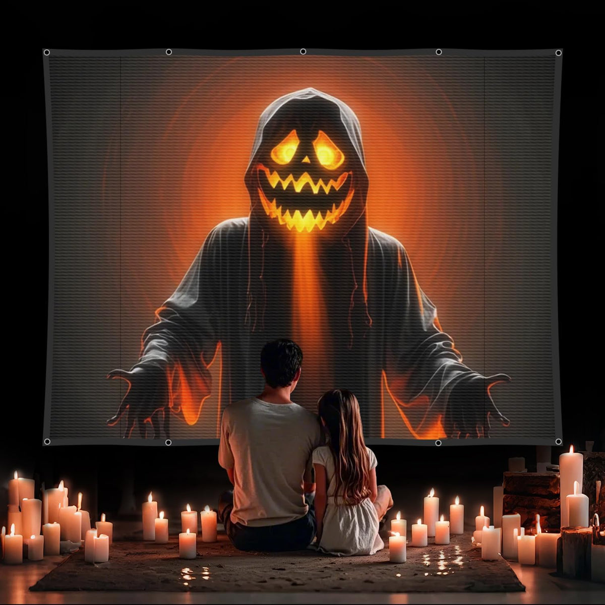 Holographic Rear Projection Screen Video: Outdoor Projection Screens 60" x 106" projectors Halloween Videos for Hang Mounting Backyard Movie Night