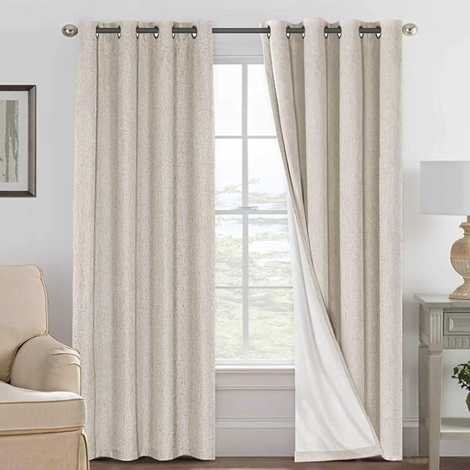 H.VERSAILTEX Linen 100% Blackout Curtains by HVERSAILTEX