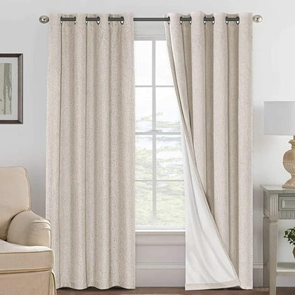 H.VERSAILTEX Blackout Curtains, Linen Curtains 108 inches Long 100% Black Out by HVERSAILTEX
