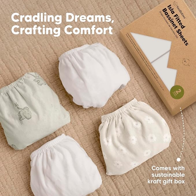 2-Pack Baby Bassinet Sheets Girl, Boy - Image 9