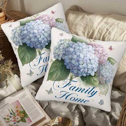 Hydrangea Throw Pillow Covers Set of 2 | 18x18 Inches Cushion Cases - Image 3