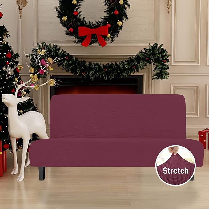Easy-Going Stretch Futon Slipcover Armless Futon Bed Cover Furniture Protector - Image 2