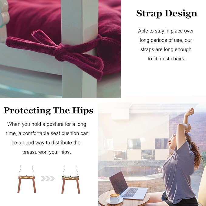 6 Pack Square Seat Cushion Chair Pads - Image 4