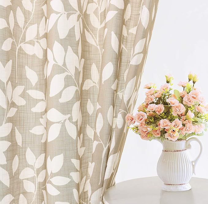 Treatmentex Leaf Print Semi Sheer Curtains of Textile - Image 4