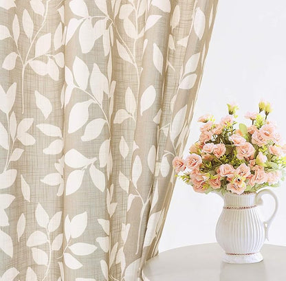 Treatmentex Leaf Print Semi Sheer Curtains of Textile - Image 4