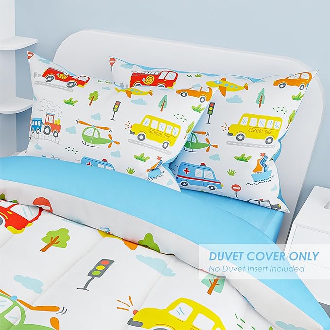 SANDJEST Transportation Duvet Cover Sets Twin Size - Image 5