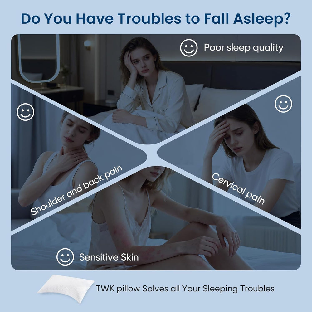 TWK Original Adjustable Bed Pillow Ergonomic Sleeping Design, Great for Back,...